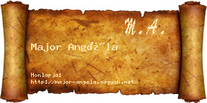 Major Angéla névjegykártya